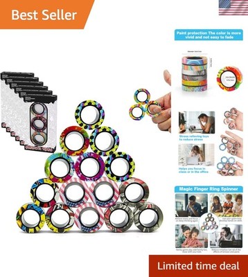 18Pcs Magnetic Rings Fidget Toys Spinner Set Easter Basket Stuffers for Kids ...