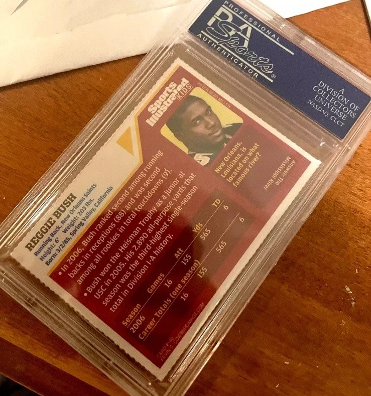 Reggie Bush Rookie 2006 New Orleans Saints Sports Illustrated for Kids SI PSA 9 - Image 2 of 2