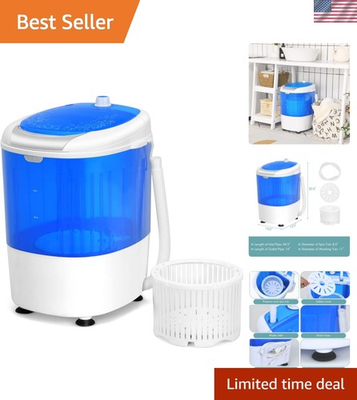 #ad Blue 5.5lbs Portable Laundry Washer with Built in Drain Perfect for Apartments $152.99