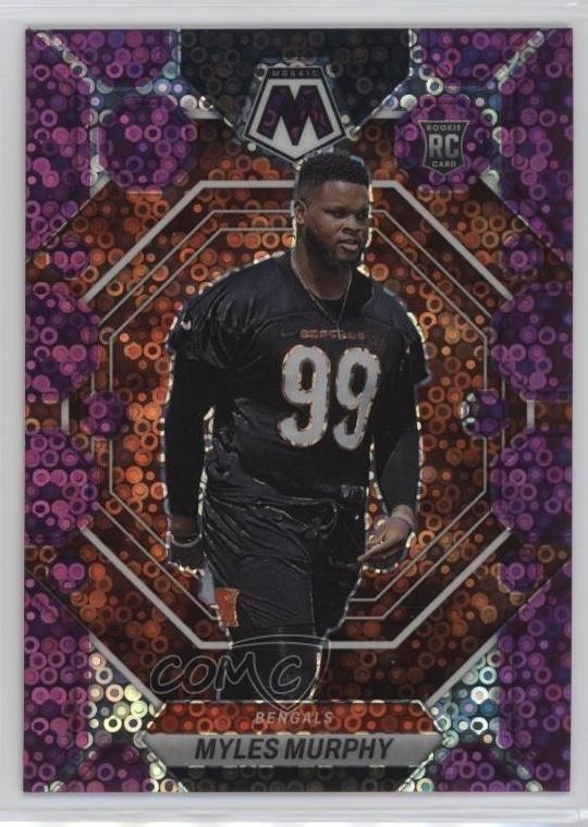 2023 Mosaic Rookies No Huddle Purple Prizm 47/50 Myles Murphy #351 Rookie RC 7ba