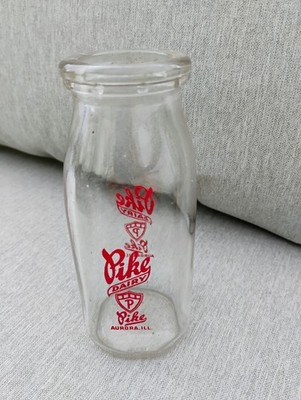 Vintage Milk Bottle PIKE DAIRY - AURORA, ILL Half Pint