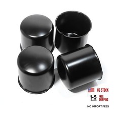 4Pcs 4.25inch Trailer Wheel Center Caps Push 4.25" OD 4.29" H Matt Black