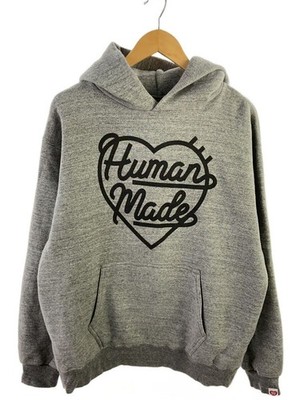 HUMAN MADE Hoodie 22AW Heart Logo XL Cotton GRY Used