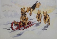 'Who Let The Dogs Out' Christmas Cards X 8 By Ann Curran Of Ragtail