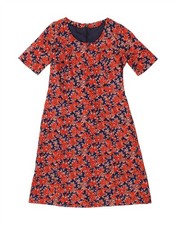 VINTAGE Womens A-Line Dress UK 12 Medium Red Floral AP03