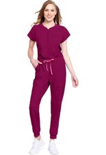 Wine Med Couture AMP Scrubs Jumpsuit MC502 WINE Sz M