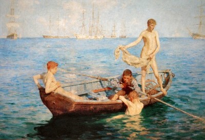 Tuke Henry Scott 1858 1929 August Blue 1893 Kunstdruck Poster Wanddeko Design C