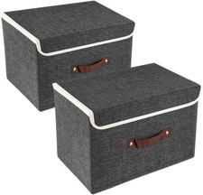TYEERS Collapsible Storage Box with Lid, Fabric Storage Box for Clothes, Wardro