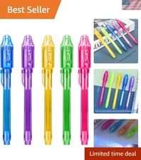 Colorful Invisible Ink Pens (5 Pack) with UV Lights - Perfect Holiday Goodies