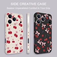 For iPhone 17 16 Pro Max 15 14 13 Cute Cherry Shockproof Soft Case Phone Cover