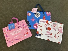 Trader Joe’s Holiday Reusable Shopping Bags Set of 3 Christmas Gift Totes NWT