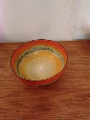 Vintage SHELLEY POTTERY Harmony Art Dec Orange Tropfglasur Keramik Schale fair/gut