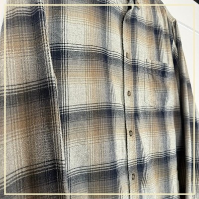 CANDA Mens XL Plaid Button Down Shirt Long Sleeve Cotton Casual Top
