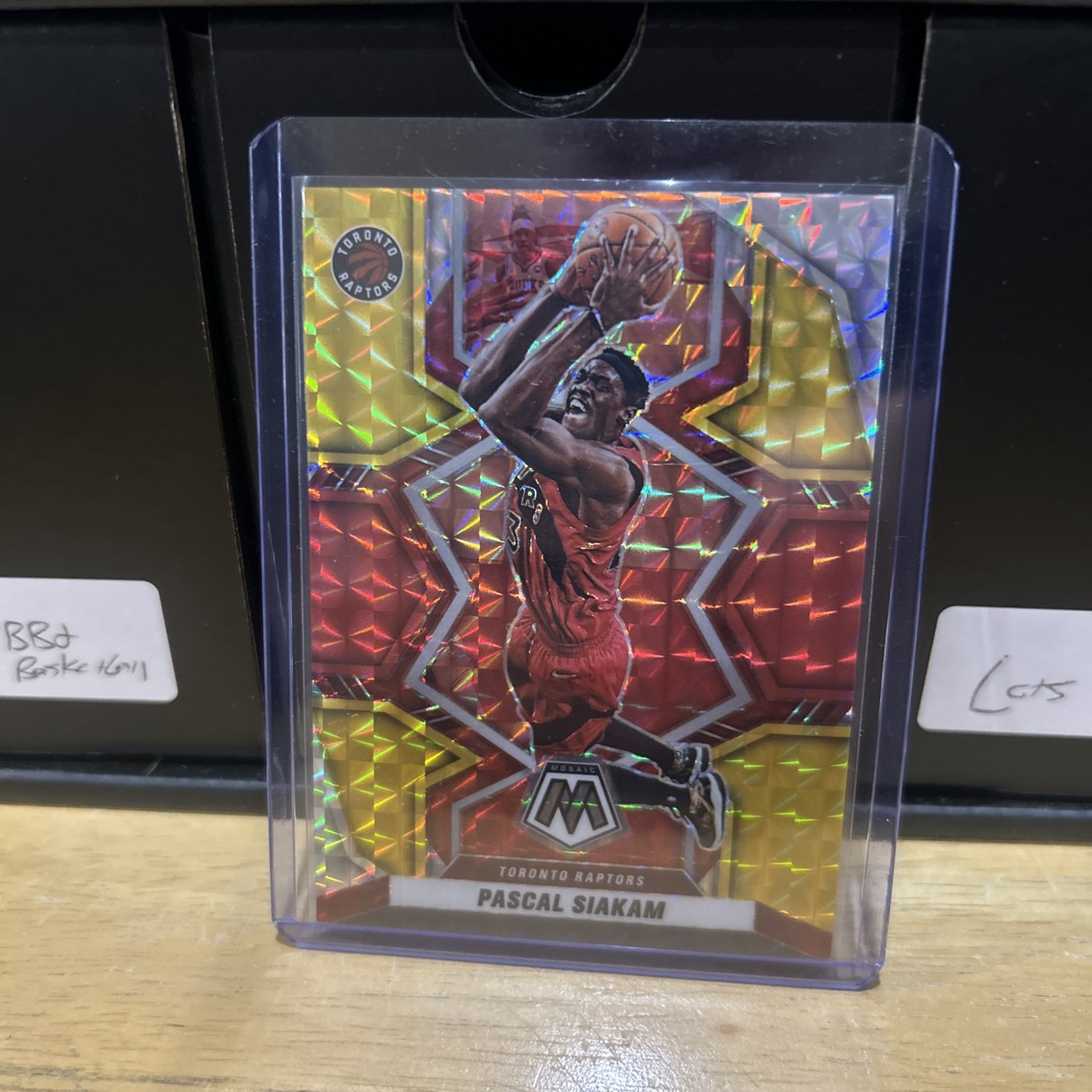 2021-22 Panini Mosaic - Pascal Siakam #63 Choice Fusion Red & Yellow Prizm /88