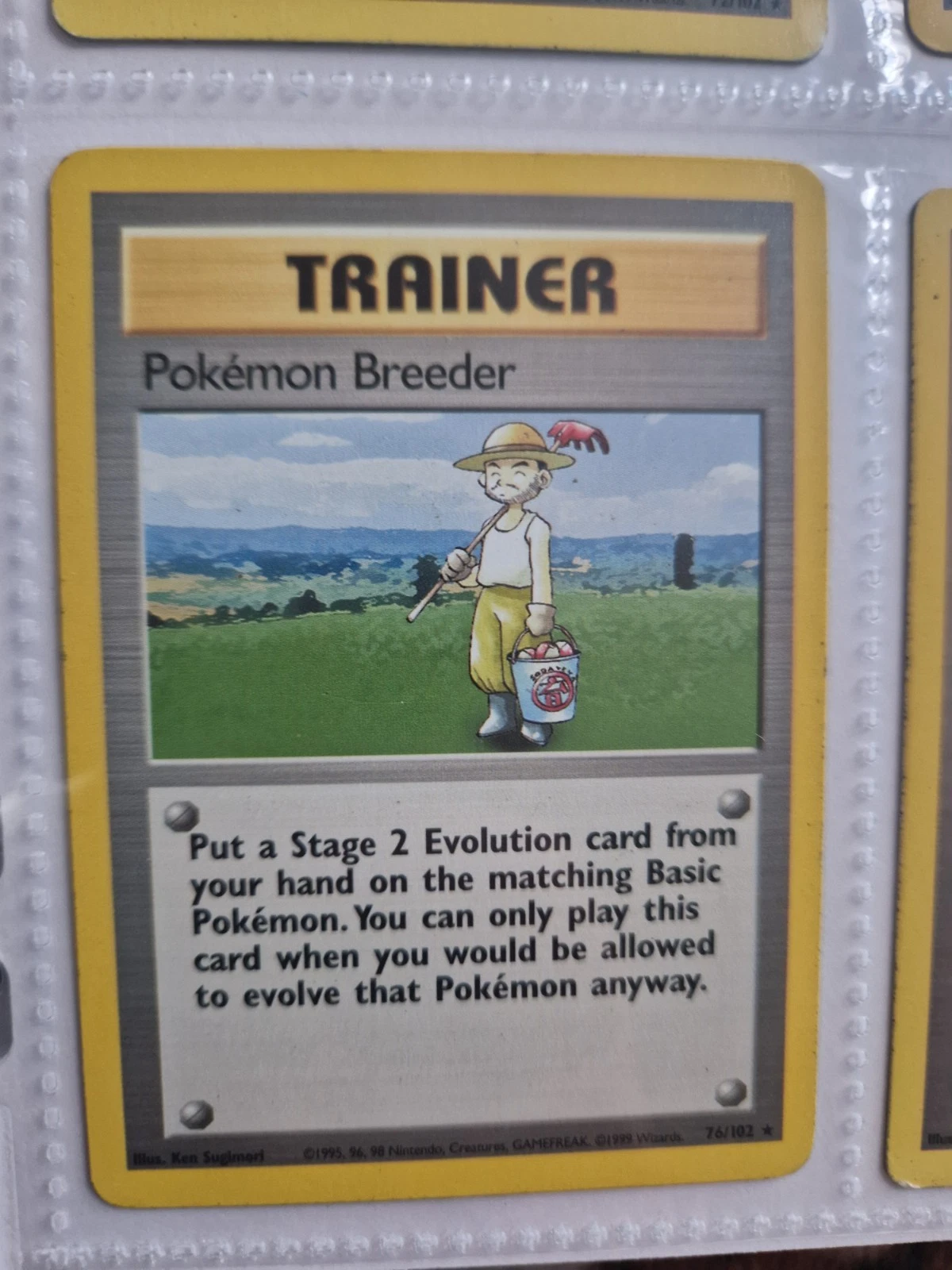 Pokemon Breeder 76/102 Base Set Unlimited Trainer Card WOTC 1999 LP