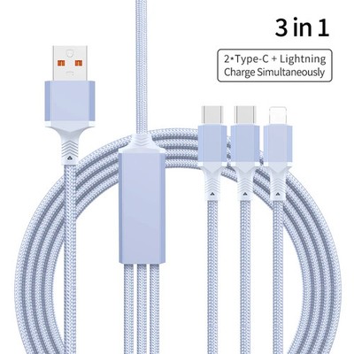 Multi USB Charging Cable, 5 in 1 Fast Charger Cord Connector with Type C/Micro P