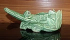 Vintage McCoy Green Ceramic Alligator/Crocodile Reptile Planter