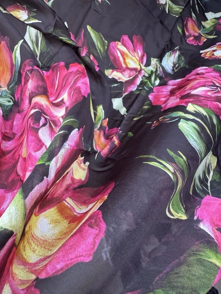 Deadstock D/G 100% Silk Charmeuse Chiffon Fabric by the Yard Width 55” - Image 3 of 4