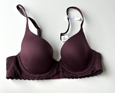 NWT Aerie Burgundy Lightly Lined Full Coverage Lace Soft Stretch Support Bra 32B