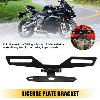 Rear Side Aluminum Black Flat Motorcycle Plate License Frame Bracket Universal