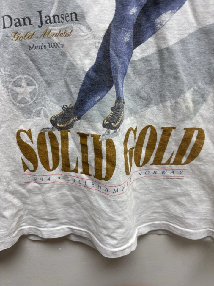 Vintage 1994 Dan Jansen Olímpico Ouro Patinação de Velocidade Ponto Único tamanho Médio - Imagem 2 de 4