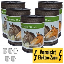 Weidezaunband 20 mm braun 1000 m mit Zubeh&ouml;r,Weidezaun