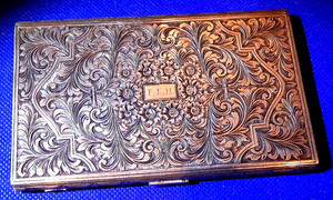 Antique Sterling Silver Cigarette Case, 178.9 GRAMS