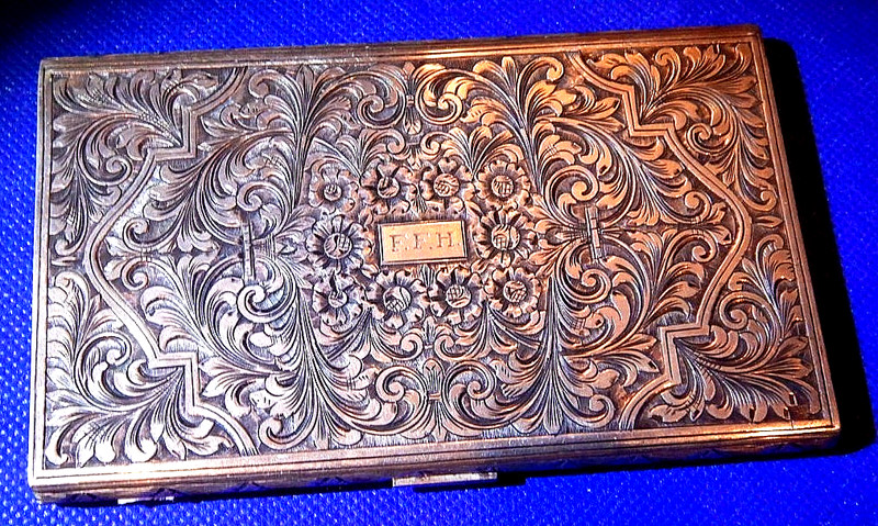 Antique Sterling Silver Cigarette Case, 178.9 GRAMS