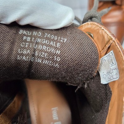 Four‎ Brothers FB Lingdale Boots Mens 10 Brown Leather Cap Toe Side Zip 7699127 Four Brothers FB Lingdale Boots Mens 10 Brown Leather Cap  main image 3
