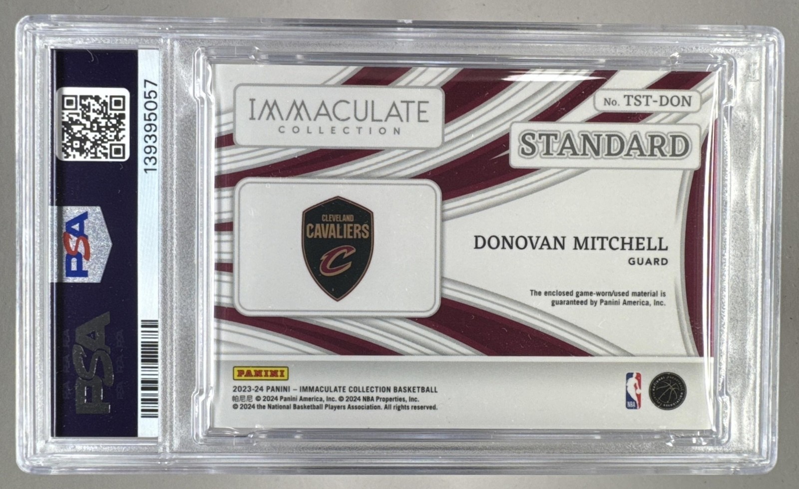 5057 Donovan Mitchell 2023 Panini Immaculate The Standard Patch /99 PSA 7 view 2