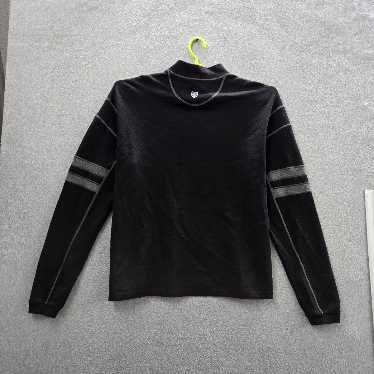 Pull col polo grande taille mérinos noir