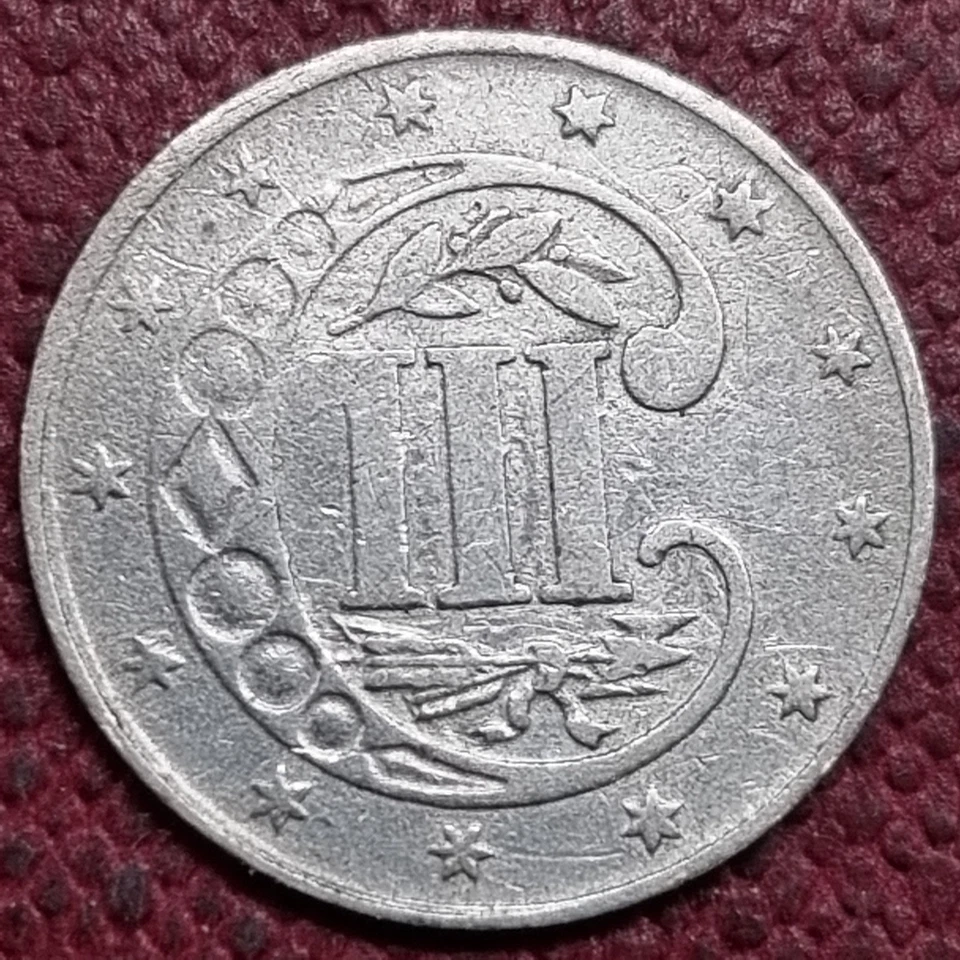 1854 Three Cent Piece 3c Silver Trime Higher Grade XF #96639 - Image 2 of 2