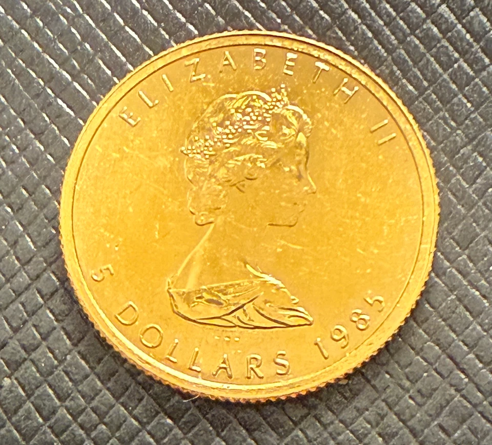 Canada 1985 Gold 1/10 oz $5 UNC Maple Leaf - Image 4 of 4