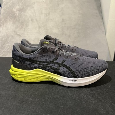 Asics Dynablast 3 Shoes Mens Size 12 Gray Black Yellow FF Blast Running Sneakers