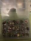Vintage Estate Costume Jewelry Lot Parts Single Stud Post Earrings Crafts Cats +
