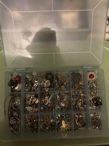 Vintage Estate Costume Jewelry Lot Parts Single Stud Post Earrings Crafts Cats +