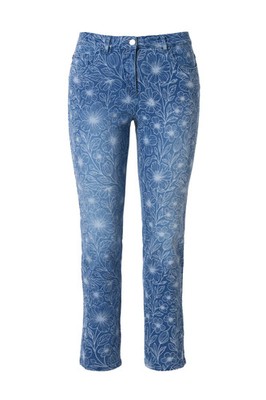 Angel of Style Damen große Größen Jeans Emma Slim Fit Blütenmuster