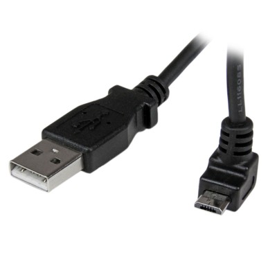 StarTech.com USBAUB2MU 2 m Micro USB Cable Cord, A to Up Angle Micro B, Up Angle