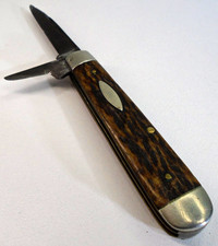 Vtg Challenge Cutlery 2-Blade Fold Pocket Knife #29 w/ Bone Handle 1920s USA BWN