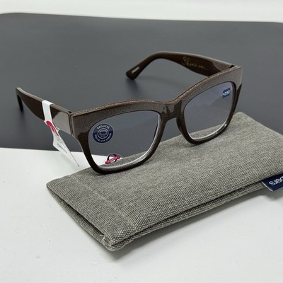 PEEPERS Reading Glasses +2.50 Shine On Brown Glitter Glasses Blue Light Block
