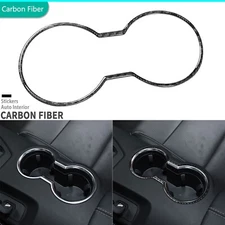 Real Carbon Fiber Console Water Cup Holder Cover Trim For Ford Mustang GT 24-25