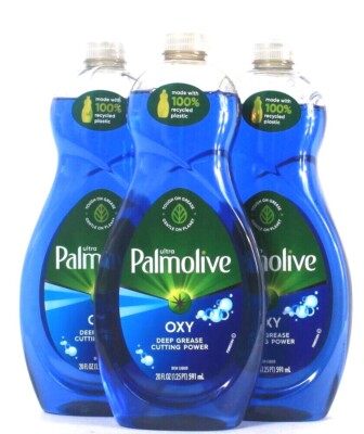 3 Bottles Ultra Palmolive 20 Oz Oxy Deep Grease Cutting Power Dish Liquid