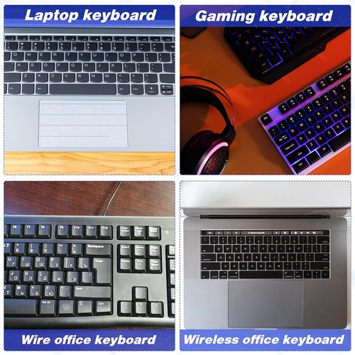 Pack de 2 pegatinas universales para teclado inglés - letras blancas y negras mate - Imagen 5 de 7