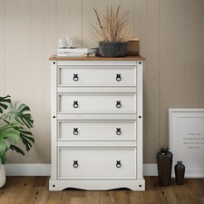 Corona Chest of Drawers White Wax Compact 4 Drawer Chest Mercers Furniture®