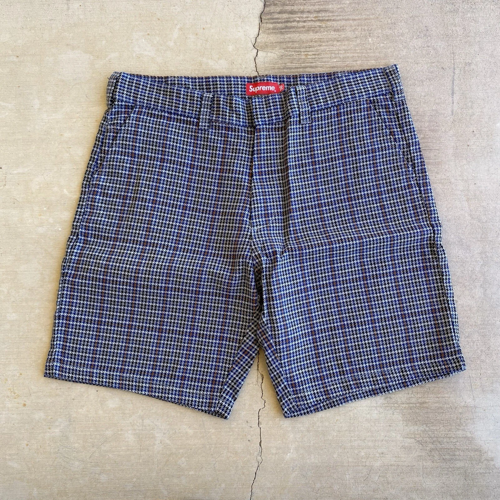 Short Supreme Plaid Houndstooth gris 2018