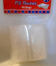 PILL POUCH Zipper-sealed w/ WRITING BLOCK 40 bags/Pack