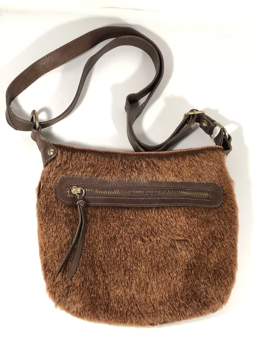 Maurizio Taiuti Leather Cowhide Bag Zip Purse Tote Hobo Handbag Made In Italy