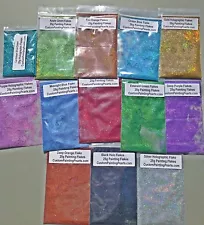 Pick Your Holographic Halo Flake Color 4 Finger Nail Polish  Clear HOK