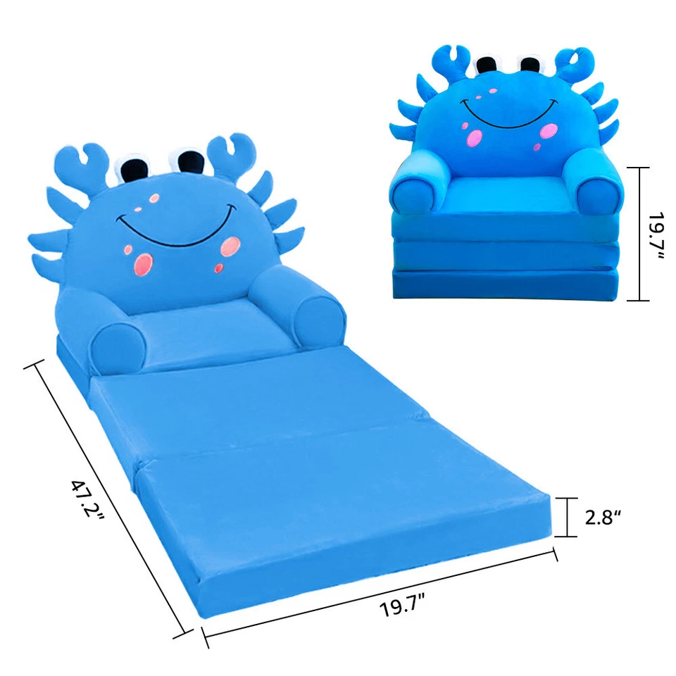 Sofá 3 en 1 para niños plegable princesa niño silla cama reclinable Foto 4 de 4