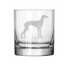 11oz Rocks Whiskey Highball Glass Greyhound Dog